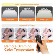 HD-G63X Floor Standing Remote Dimming LED Moon Lamp Manicure Eyelash Beauty Lamp(US Plug)