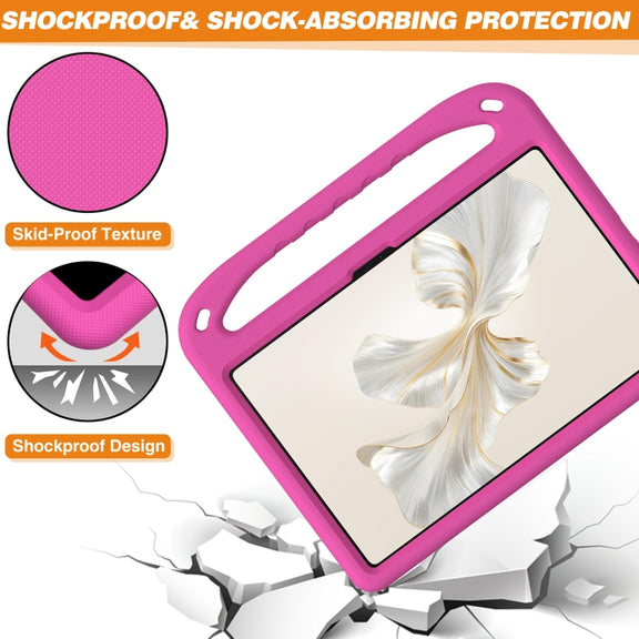 For Honor Pad 9 12.1 Handle EVA Shockproof Tablet Case with Holder(Rose Red)
