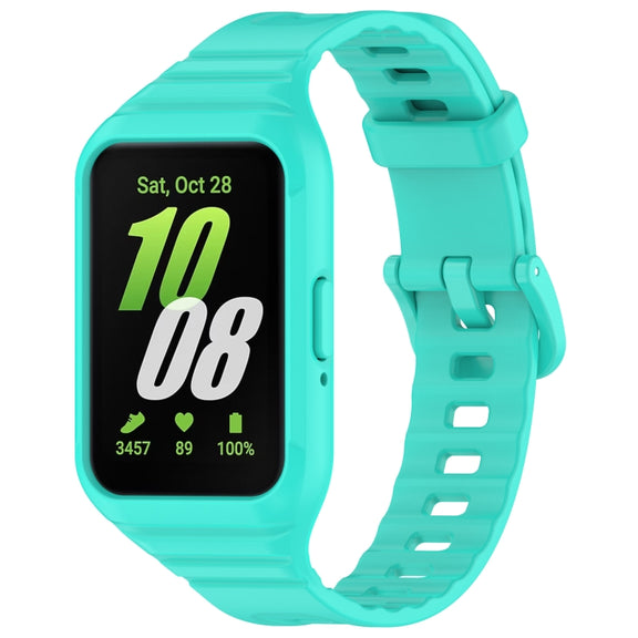 For Samsung Galaxy Fit 3 Integrated TPU Watch Band(Cyan)