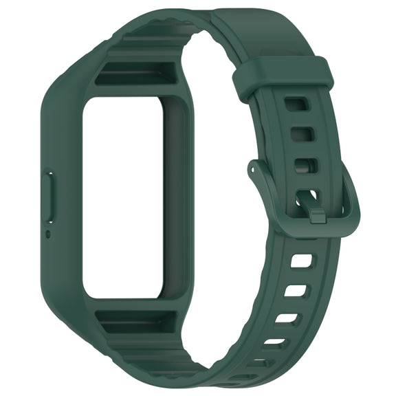 For Samsung Galaxy Fit 3 Integrated TPU Watch Band(Dark Green)