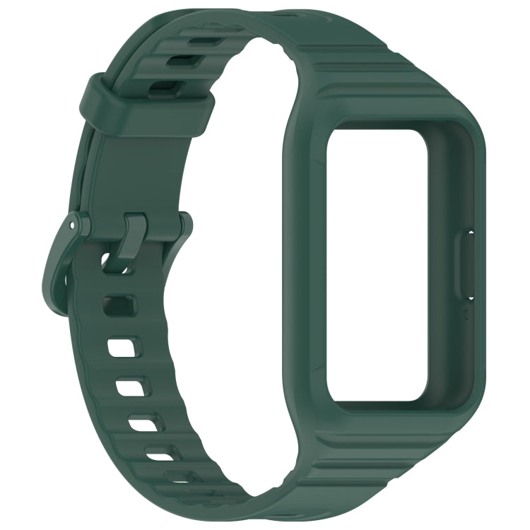 For Samsung Galaxy Fit 3 Integrated TPU Watch Band(Dark Green)