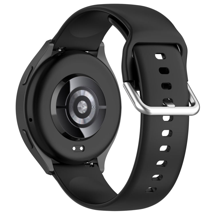 For Xiaomi Watch 2 Solid Color Metal Silver Buckle Silicone Watch Band, Size: L(Black)