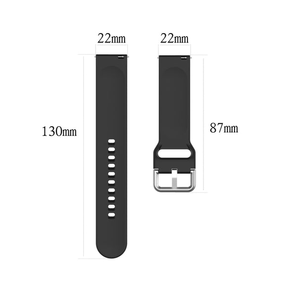 For Xiaomi Watch 2 Solid Color Metal Silver Buckle Silicone Watch Band, Size: L(Black)