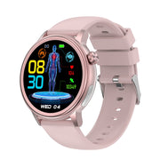 ET470 1.39 inch Color Screen Smart Watch Silicone Strap, Support Bluetooth Call / ECG(Pink)