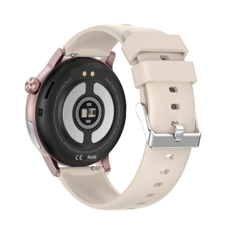 ET470 1.39 inch Color Screen Smart Watch Silicone Strap, Support Bluetooth Call / ECG(Beige)