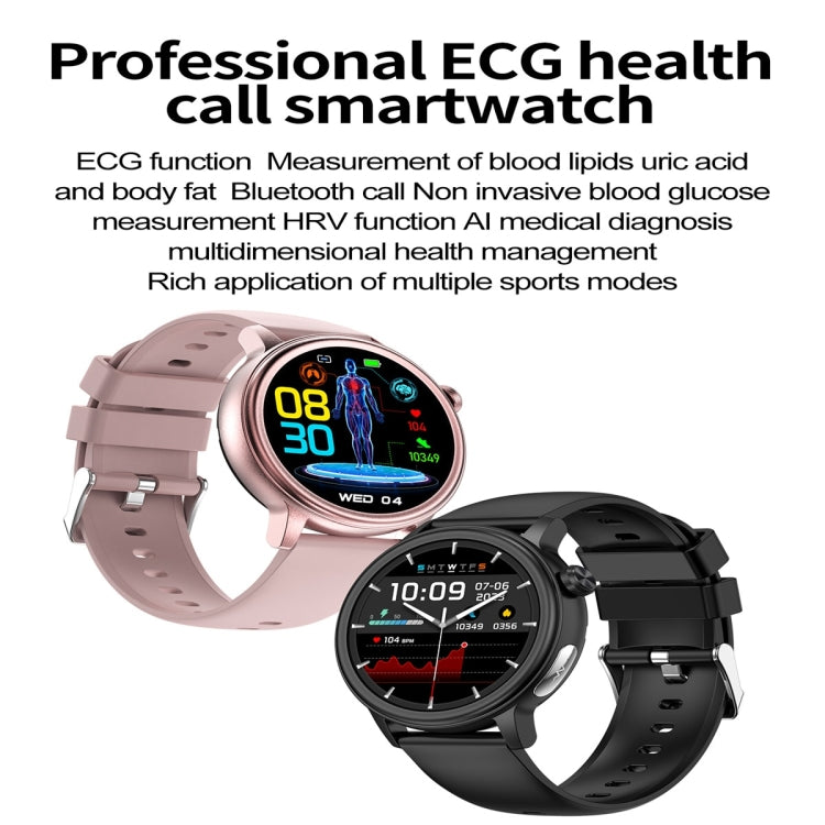 ET470 1.39 inch Color Screen Smart Watch Silicone Strap, Support Bluetooth Call / ECG(Blue)