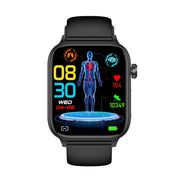 ET570 1.96 inch Color Screen Smart Watch Silicone Strap, Support Bluetooth Call / ECG(Black)