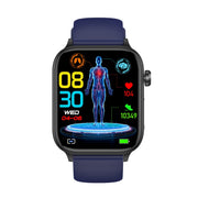 ET570 1.96 inch Color Screen Smart Watch Silicone Strap, Support Bluetooth Call / ECG(Blue)
