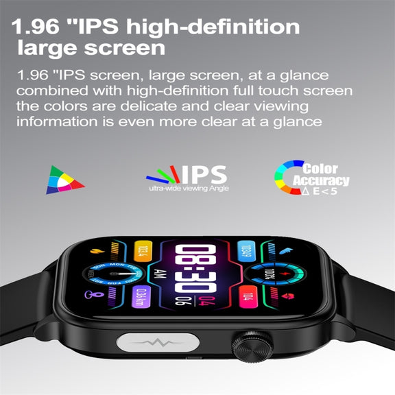 ET570 1.96 inch Color Screen Smart Watch Silicone Strap, Support Bluetooth Call / ECG(Beige)