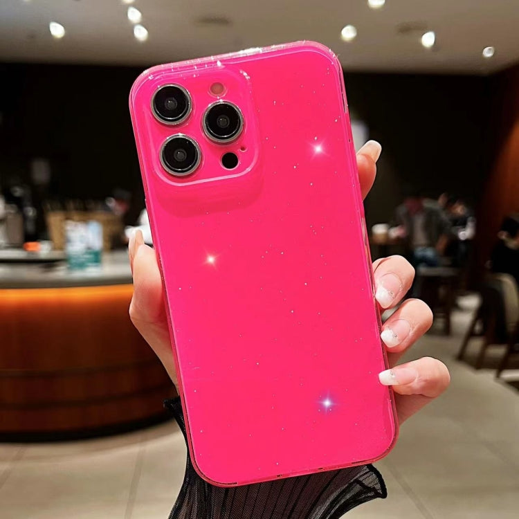 For iPhone 16 Pro Jelly Glitter Solid Color TPU Phone Case(Rose Red)