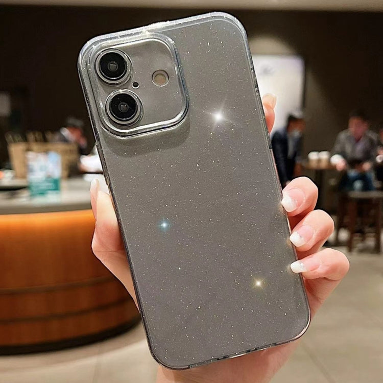 For iPhone 16 Jelly Glitter Solid Color TPU Phone Case(Gray)