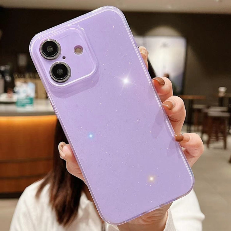 For iPhone 16 Jelly Glitter Solid Color TPU Phone Case(Purple)