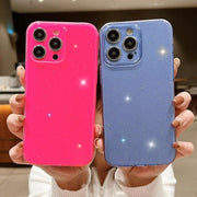 For iPhone 16 Jelly Glitter Solid Color TPU Phone Case(Black)