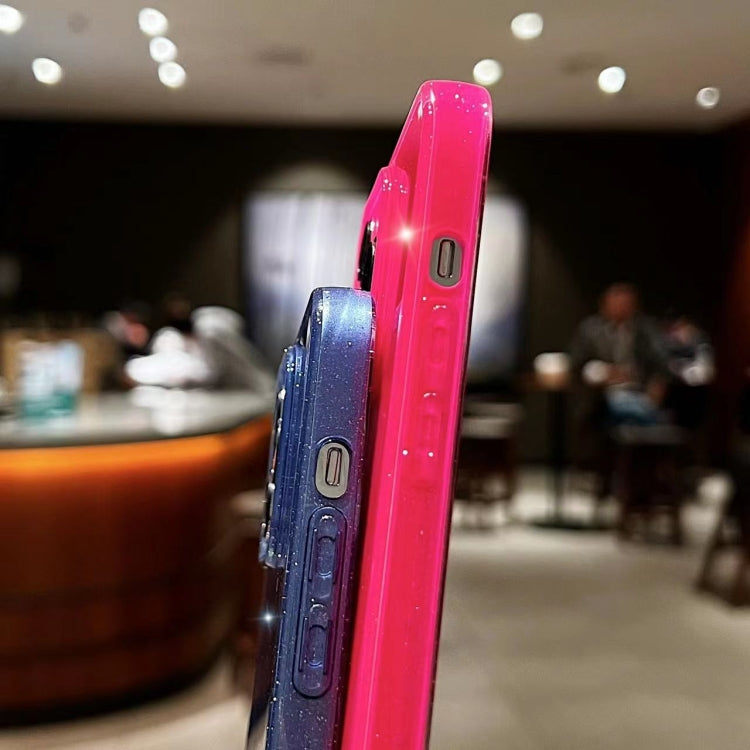 For iPhone 16 Jelly Glitter Solid Color TPU Phone Case(Rose Red)