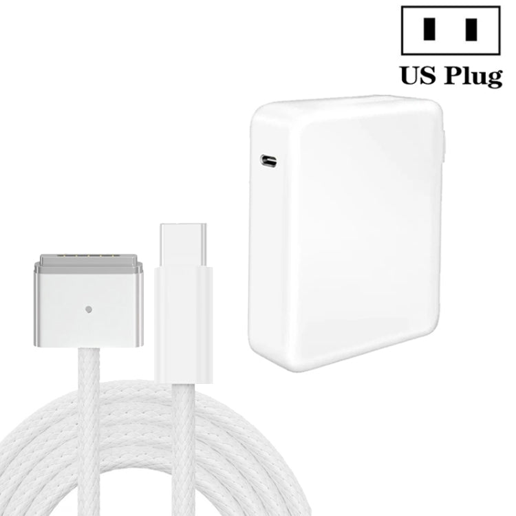US Plug 140W USB-C PD Power Adapter with Type-C to Magsafe3 Magnetic Charging Cable, Length: 2 m