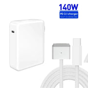 UK Plug 140W USB-C PD Power Adapter with Type-C to Magsafe3 Magnetic Charging Cable, Length: 2 m