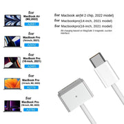 UK Plug 140W USB-C PD Power Adapter with Type-C to Magsafe3 Magnetic Charging Cable, Length: 2 m