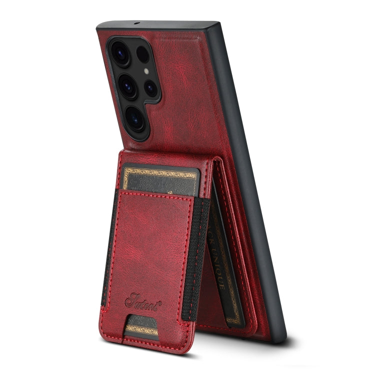 For Samsung Galaxy S22 Ultra 5G Suteni H17 Oil Eax Leather Detachable Wallet Phone Case(Red)