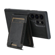 For Samsung Galaxy S24 Ultra 5G Suteni H17 Oil Eax Leather MagSafe Detachable Wallet Phone Case(Black)