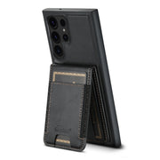 For Samsung Galaxy S23 Ultra 5G Suteni H17 Oil Eax Leather MagSafe Detachable Wallet Phone Case(Black)