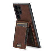 For Samsung Galaxy S24 Ultra 5G Suteni H17 Litchi Texture Leather MagSafe Detachable Wallet Phone Case(Brown)