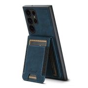 For Samsung Galaxy S24 Ultra 5G Suteni H17 Litchi Texture Leather MagSafe Detachable Wallet Phone Case(Blue)