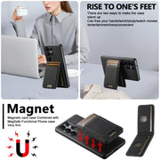 For Samsung Galaxy S25+ 5G Suteni H17 Litchi Texture Leather MagSafe Detachable Wallet Phone Case(Black)