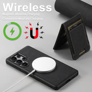 For Samsung Galaxy S25+ 5G Suteni H17 Litchi Texture Leather MagSafe Detachable Wallet Phone Case(Black)