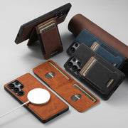 For Samsung Galaxy S25 5G Suteni H17 Litchi Texture Leather MagSafe Detachable Wallet Phone Case(Brown)