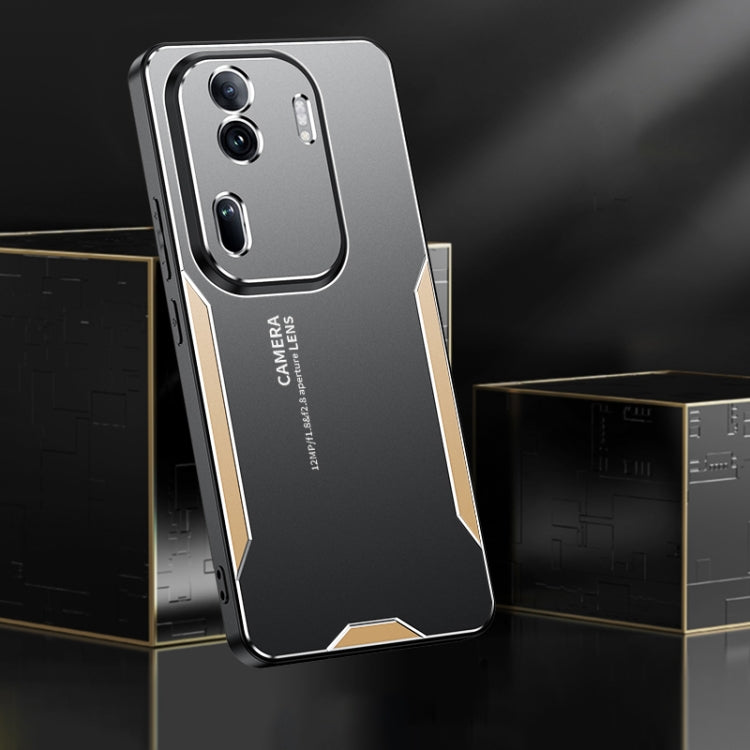 For OPPO Reno11 Pro Global Blade Series TPU Hybrid Metal Phone Case(Blue)