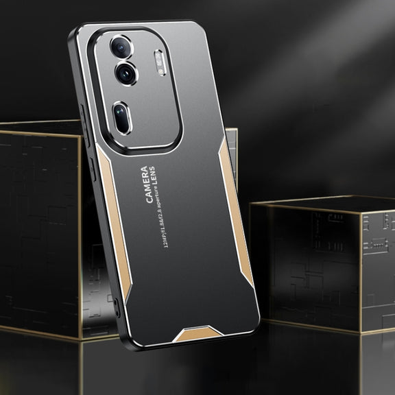 For OPPO Reno11 Pro Global Blade Series TPU Hybrid Metal Phone Case(Blue)