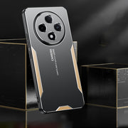 For OPPO A3 Pro Blade Series TPU Hybrid Metal Phone Case(Gold)