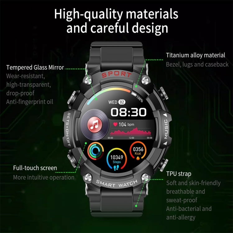 T96 1.52 inch Amoled Screen 2 in 1 Bluetooth Earphone Smart Watch(Blue)