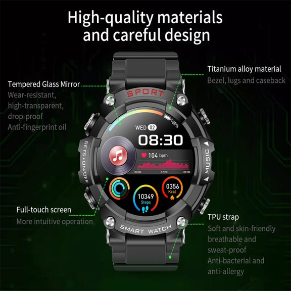 T96 1.52 inch Amoled Screen 2 in 1 Bluetooth Earphone Smart Watch(Silver)