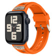 For Apple Watch SE 2023 44mm Breathable Stainless Steel Mesh TPU Watch Band(Orange Titanium) - Watch Bands by PMC TechLife | Online Shopping South Africa | PMC TechLife