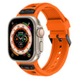 For Apple Watch Ultra 2 49mm Breathable Stainless Steel Mesh TPU Watch Band(Orange Black) - Watch Bands by PMC TechLife | Online Shopping South Africa | PMC TechLife