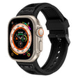 For Apple Watch Ultra 2 49mm Breathable Stainless Steel Mesh TPU Watch Band(Black Black) - Watch Bands by PMC TechLife | Online Shopping South Africa | PMC TechLife