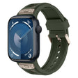 For  Apple Watch Series 9 45mm Breathable Stainless Steel Mesh TPU Watch Band(Green Titanium) - Watch Bands by PMC TechLife | Online Shopping South Africa | PMC TechLife
