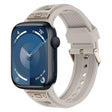 For  Apple Watch Series 9 45mm Breathable Stainless Steel Mesh TPU Watch Band(Starlight Titanium) - Watch Bands by PMC TechLife | Online Shopping South Africa | PMC TechLife