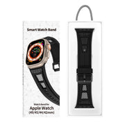 For Apple Watch Ultra 49mm Breathable Stainless Steel Mesh TPU Watch Band(Black Titanium)
