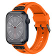 For Apple Watch Series 8 45mm Breathable Stainless Steel Mesh TPU Watch Band(Orange Black) - Watch Bands by PMC TechLife | Online Shopping South Africa | PMC TechLife