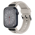 For Apple Watch Series 8 45mm Breathable Stainless Steel Mesh TPU Watch Band(Starlight Black) - Watch Bands by PMC TechLife | Online Shopping South Africa | PMC TechLife