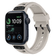 For Apple Watch SE 2022 44mm Breathable Stainless Steel Mesh TPU Watch Band(Starlight Black) - Watch Bands by PMC TechLife | Online Shopping South Africa | PMC TechLife