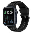 For Apple Watch SE 2022 44mm Breathable Stainless Steel Mesh TPU Watch Band(Black Black) - Watch Bands by PMC TechLife | Online Shopping South Africa | PMC TechLife