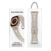 For Apple Watch Series 7 45mm Breathable Stainless Steel Mesh TPU Watch Band(Starlight Titanium)