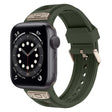 For Apple Watch Series 6 44mm Breathable Stainless Steel Mesh TPU Watch Band(Green Titanium) - Watch Bands by PMC TechLife | Online Shopping South Africa | PMC TechLife