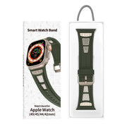 For Apple Watch Series 6 44mm Breathable Stainless Steel Mesh TPU Watch Band(Green Titanium)