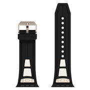 For  Apple Watch Series 4 44mm Breathable Stainless Steel Mesh TPU Watch Band(Black Titanium)