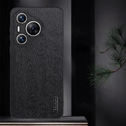 For Huawei Pura 70 Tree Bark Leather Shockproof Phone Case(Black)
