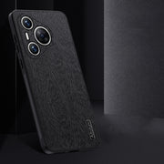For Huawei Pura 70 Tree Bark Leather Shockproof Phone Case(Black)